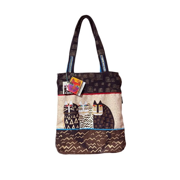 Laurel Burch Wild Cats Tote Bag Charm LB5340 Folklorica Retired Cat Lover Gift - Picture 15 of 16